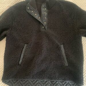 Athleta snap sherpa fleece XL black